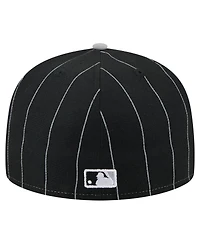 New Era Men's Black Chicago White Sox Pinstripe 59FIFTY Fitted Hat