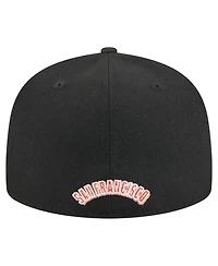 New Era Men's Black San Francisco Giants Overlap 59FIFTY Fitted Hat