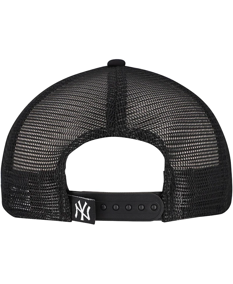 New Era Men's Black New York Yankees Retro Bold A-Frame Trucker 9FORTY Adjustable Hat