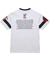 Mitchell & Ness Men's and Women's White Miami Heat Hardwood Classics Vintage Team Origins Premium T-Shirt
