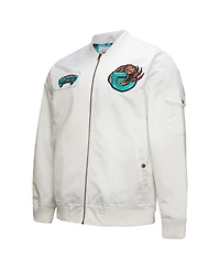 Mitchell & Ness Men's White Memphis Grizzlies Hardwood Classics Nights Team Leader Satin Full-Zip Jacket