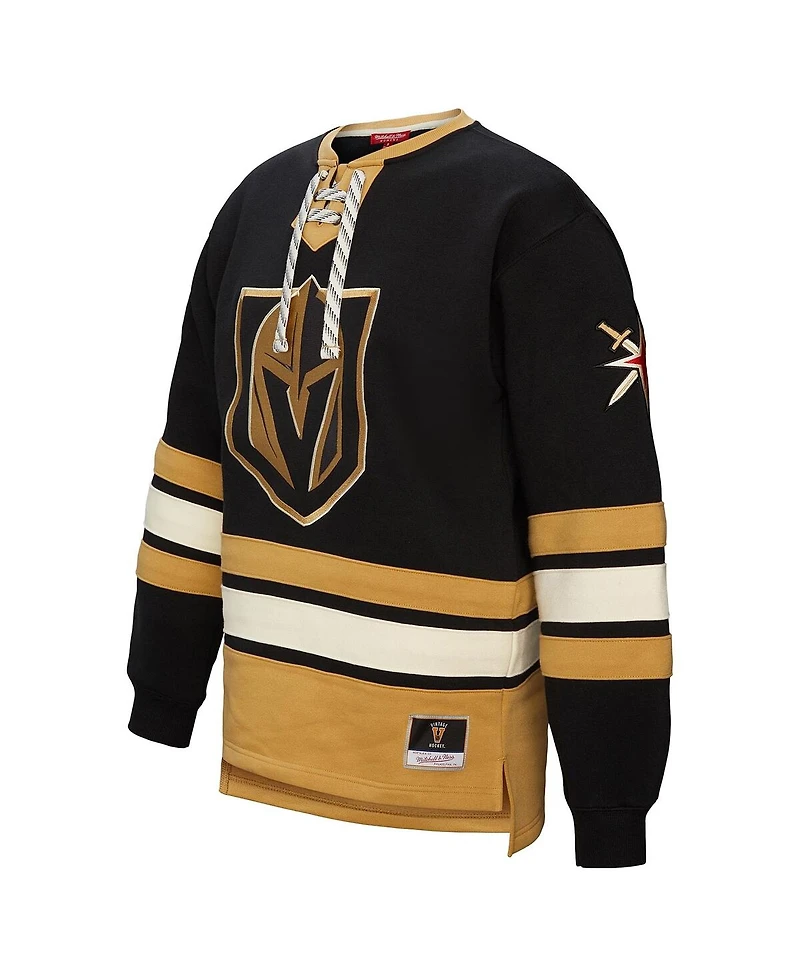 Mitchell & Ness Women's Black Vegas Golden Knights Heritage Lace-Up Pullover Sweatshirt