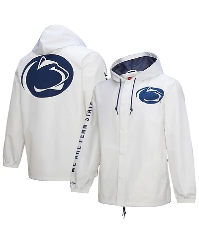 Mitchell & Ness Men's White Penn State Nittany Lions Coaches Full-Snap Hoodie Jacket