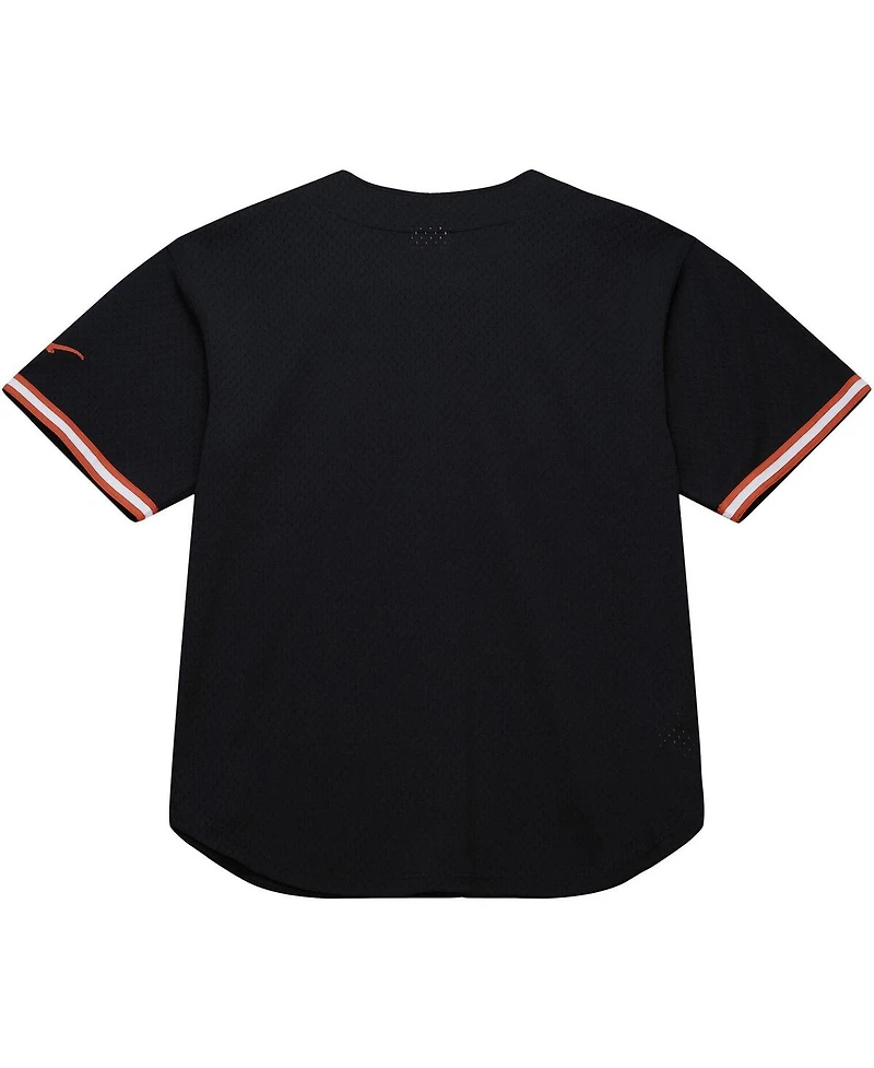 Mitchell & Ness Men's Black Texas Longhorns On The Clock Full-Button Fashion Jersey