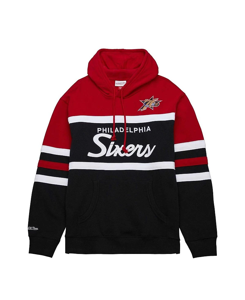 Mitchell & Ness Men's Black Philadelphia 76ers Big Tall Hardwood Classics Head Coach Pullover Hoodie