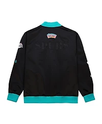 Mitchell & Ness Men's Black San Antonio Spurs Hardwood Classics Team Og 3.0 Lightweight Satin Full-Snap Jacket