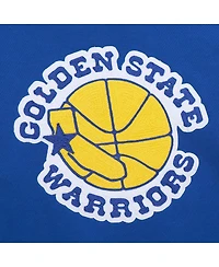 Mitchell & Ness Men's Royal Golden State Warriors Chainstitch Applique Vintage Heavyweight Pullover Hoodie