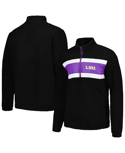 G-iii Sports by Carl Banks Men's Black Lsu Tigers Pinch Runner Half-Zip Top