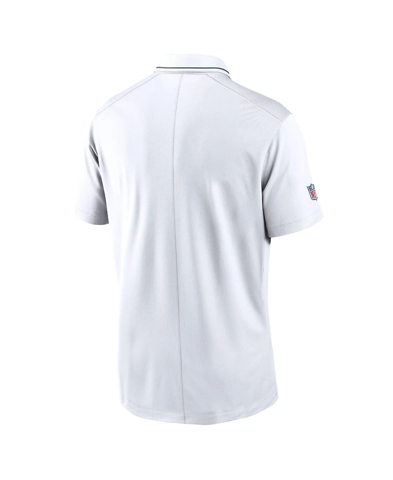 Nike Men's White Green Bay Packers Sideline Victory Performance Polo Shirt