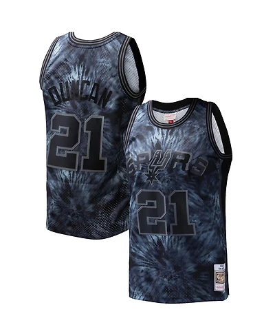 Mitchell & Ness Men's Tim Duncan Black San Antonio Spurs Hardwood Classics 1998/99 Tie-Dye Swingman Jersey