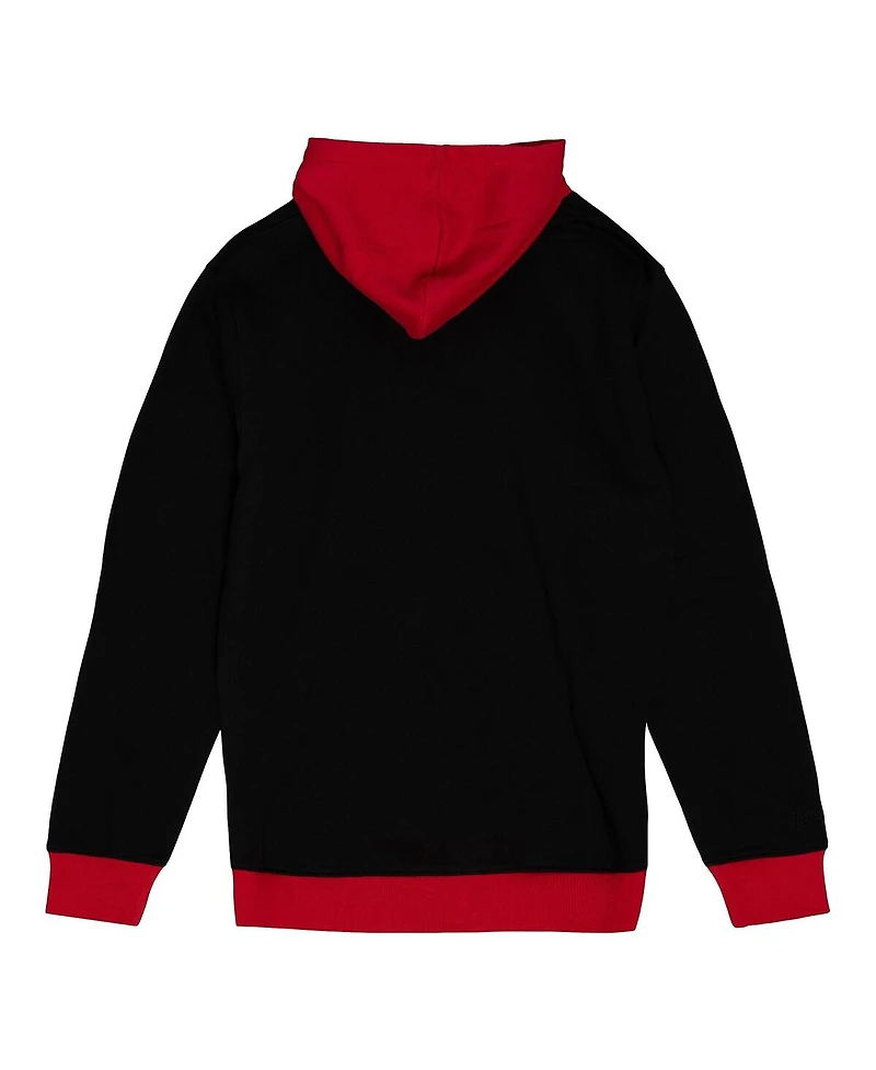 Mitchell & Ness Men's Black Chicago Bulls Hardwood Classics Big Face 5.0 Pullover Hoodie