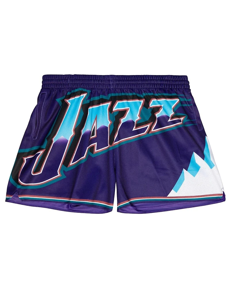 Mitchell & Ness Women's Purple Utah Jazz Swingman Big Face 3.0 Basketball Shorts