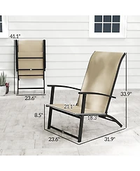 Outsunny Folding Patio Chairs Set of 2, Portable Camping Chairs,