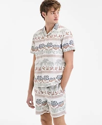 Sun + Stone Men's Ace Short Sleeve Printed Button-Front Camp Shirt, Exclusively at Macy's
