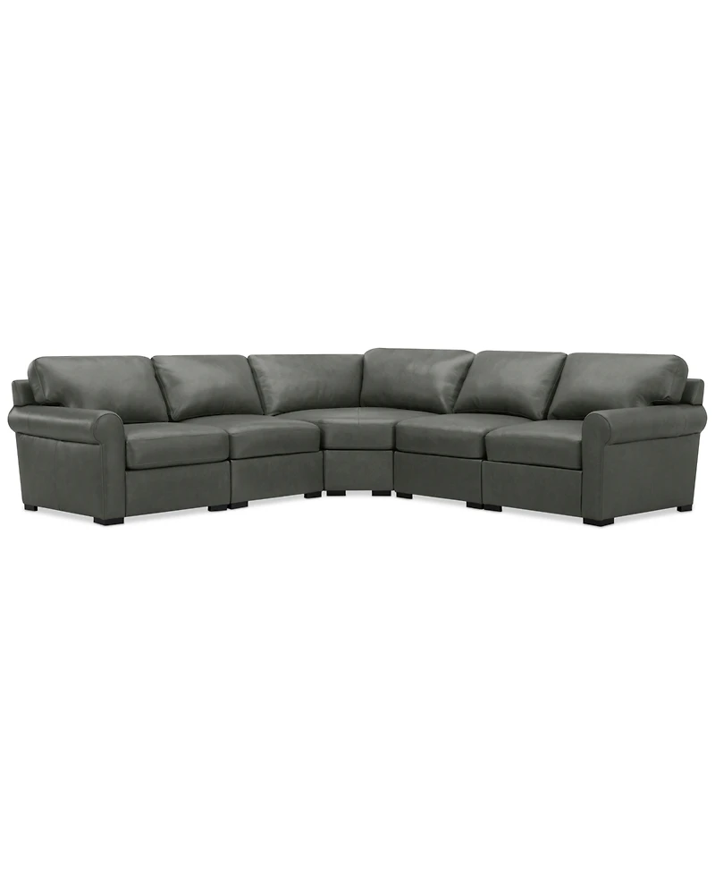 Radley Roll Arm 117" -Pc. Leather Wedge Corner L Sectional