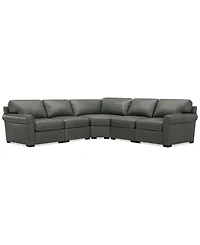 Radley Roll Arm 117" -Pc. Leather Wedge Corner L Sectional