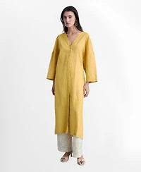 Mango Women's Oversize Linen-Blend Dress