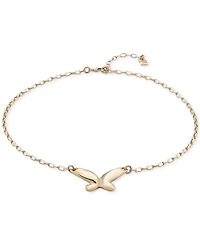 UNOde50 18k Gold Plated Metal Alloy Chain with Central Butterfly