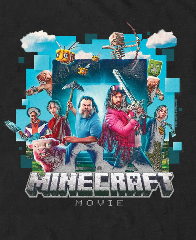 Fifth Sun Men's Minecraft Movie Adventure Gang Short Sleeve T-Shirt