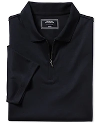 Charles Tyrwhitt Men's Mercerized Cotton Short Sleeve Zipper Polo Shirt