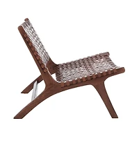 Luna Leather Woven Accent Chair