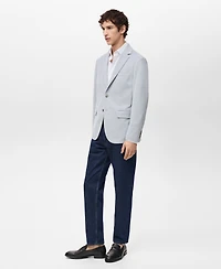 Mango Men's Slim-Fit Cotton-Blend Blazer