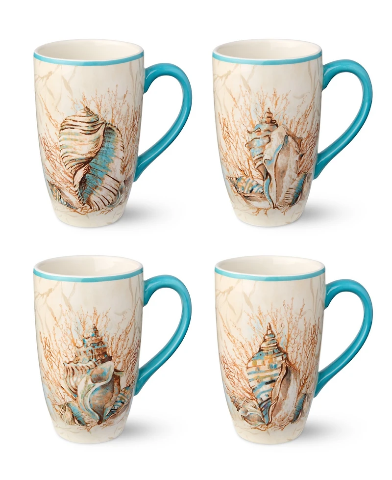 Certified International Escape to the Sea 4-Pc. Mugs, Service For 4