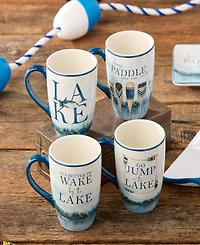 Certified International Wake At The Lake 4-Pc. Mugs, Service For 4