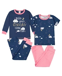 Gerber Baby Girls 4-Piece Snug Fit Cotton Pajamas