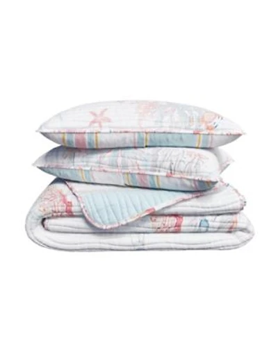 Linery Co. Fading Coral Stitched Quilt Set With Shams