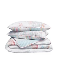 Linery Co. Fading Coral Stitched Quilt Set With Shams