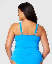 Anne Cole Plus Shirred Tankini Top