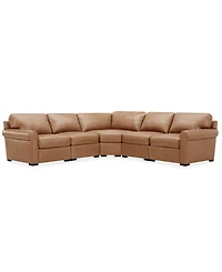 Radley Roll Arm 117" -Pc. Leather Wedge Corner L Sectional