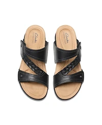 Clarks Women's April Raelyn Slip On Flat Sandals