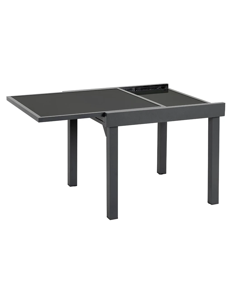 35" Square Metal Extendable Outdoor Side Table