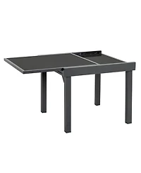 35" Square Metal Extendable Outdoor Side Table