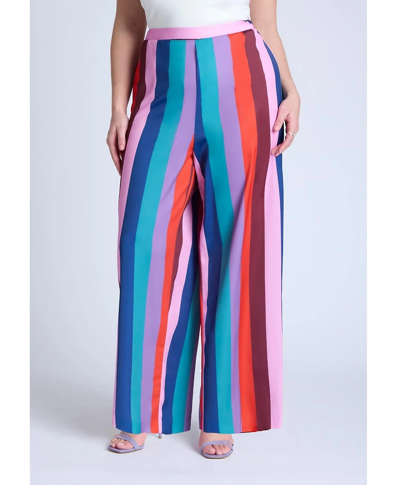 Eloquii Women's Pull On Printed Wide Leg Pant
