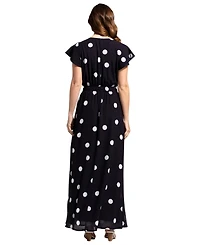 HotSquash London Women's Chiffon Wrap Top Maxi Dress