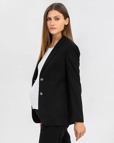 Pietro Brunelli Maternity Tailored Linen Mix Textured Harper Blazer