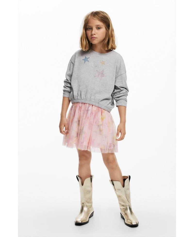 Desigual Girls Girls's T-shirt with star rhinestones