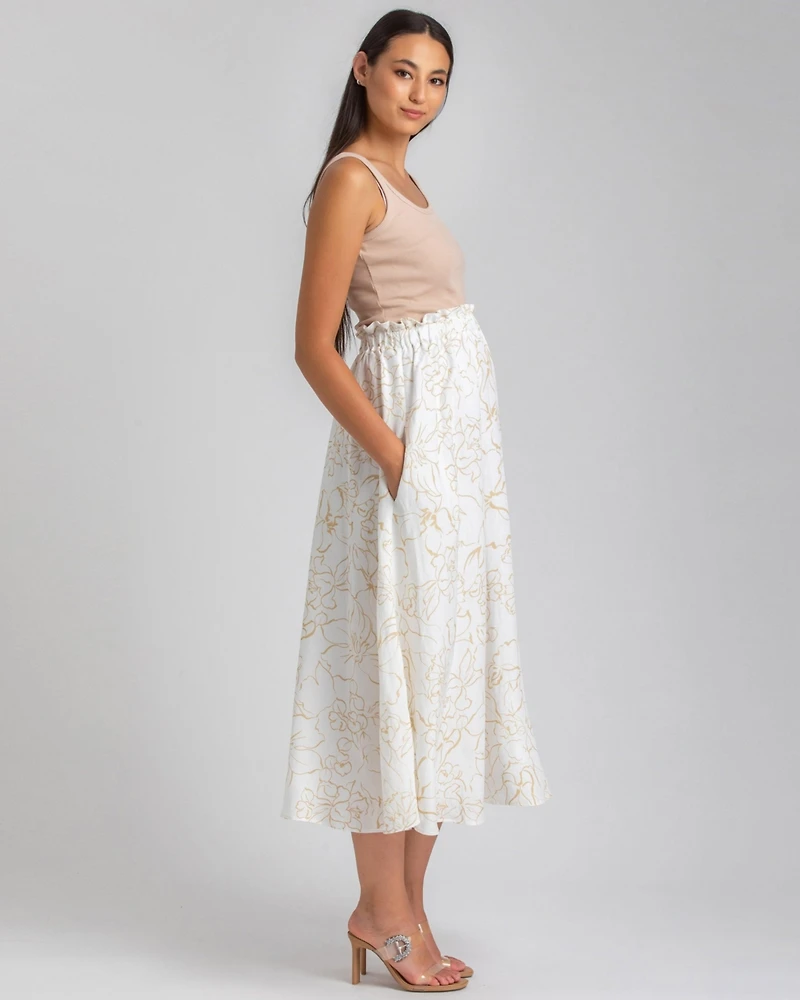 Pietro Brunelli Maternity Floral Print Hidden Pocket Midi Olivia Skirt