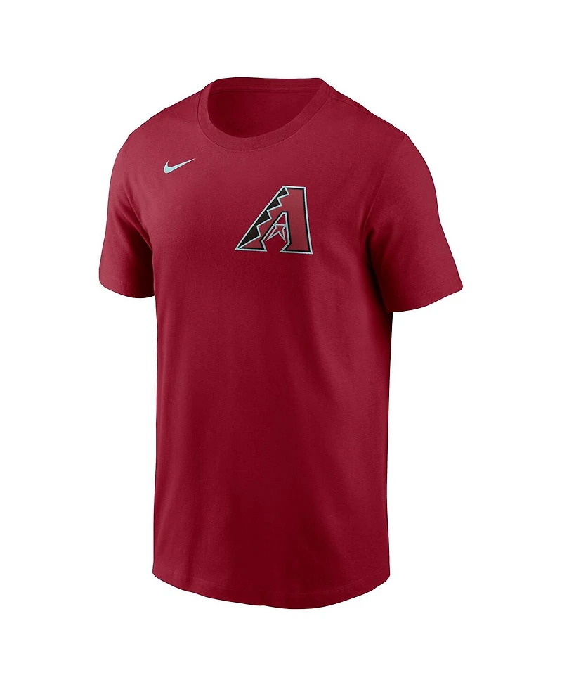 Nike Men's Corbin Burnes Red Arizona Diamondbacks Fuse Name Number T-Shirt