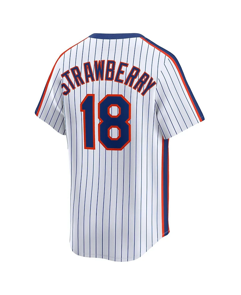 Nike Men's Darryl Strawberry White New York Mets Throwback Cooperstown Collection Limited Jersey