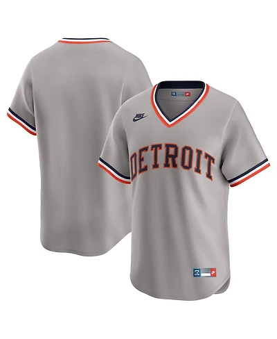 Nike Men's Gray Detroit Tigers Throwback Cooperstown Collection Limited Jersey