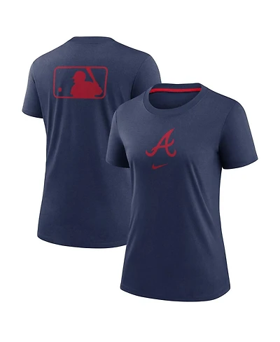 Nike Women's Navy Atlanta Braves Authentic Collection Early Work Tri-Blend T-Shirt