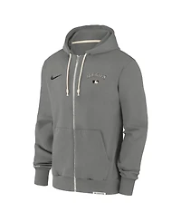 Nike Men's Charcoal Colorado Rockies Authentic Collection Travel Performance Full-Zip Hoodie