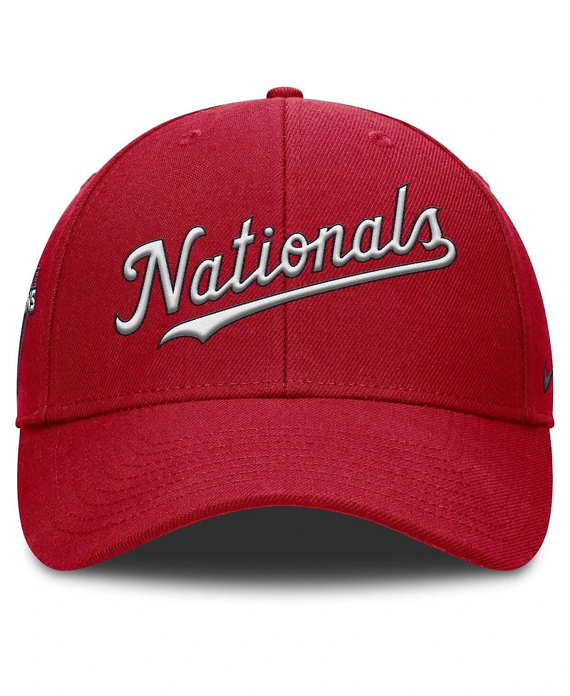Nike Men's Red Washington Nationals Rise Gaberdine Adjustable Hat