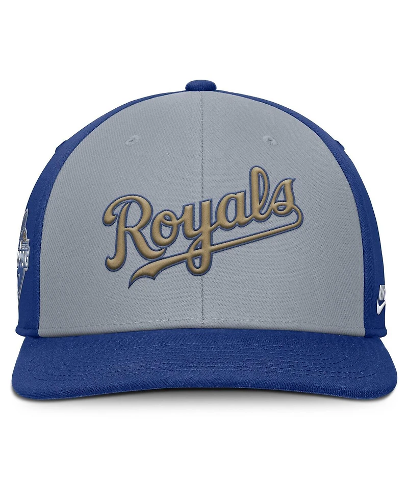 Nike Men's Gray/Royal Kansas City Royals Pro Performance Snapback Hat