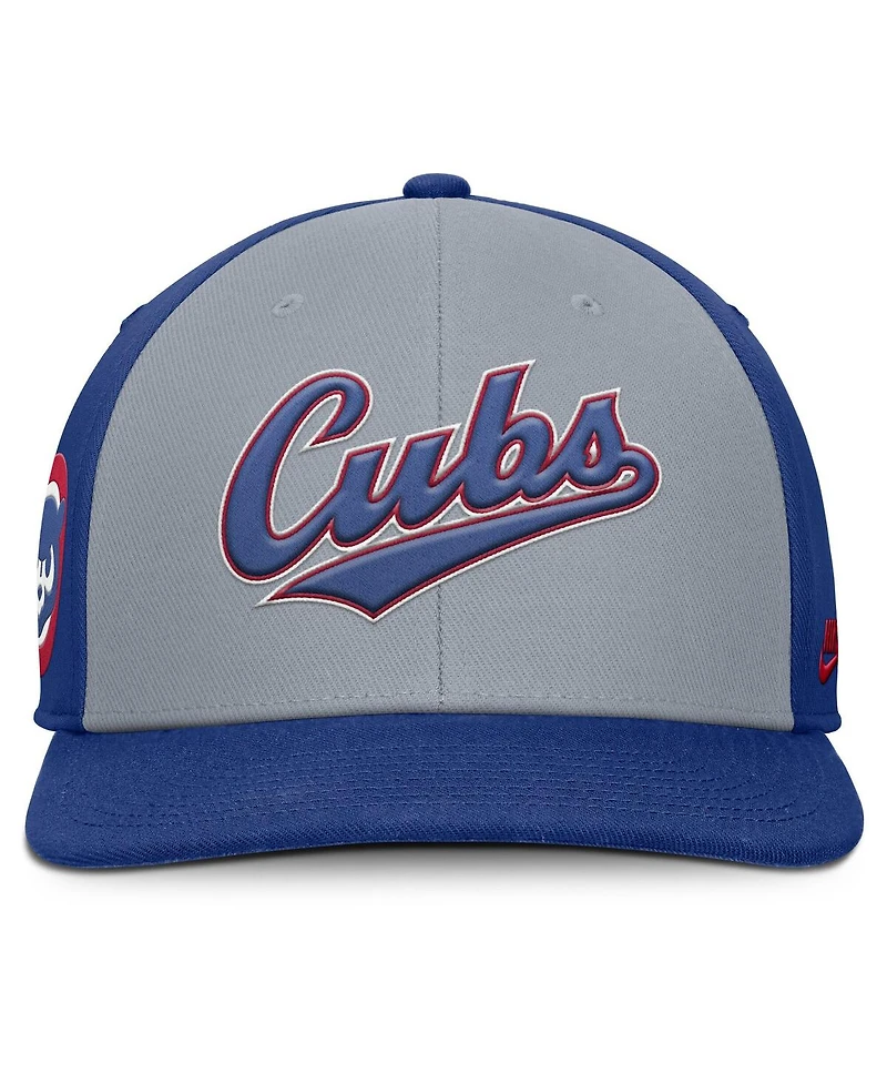 Nike Men's Gray/Royal Chicago Cubs Pro Performance Snapback Hat