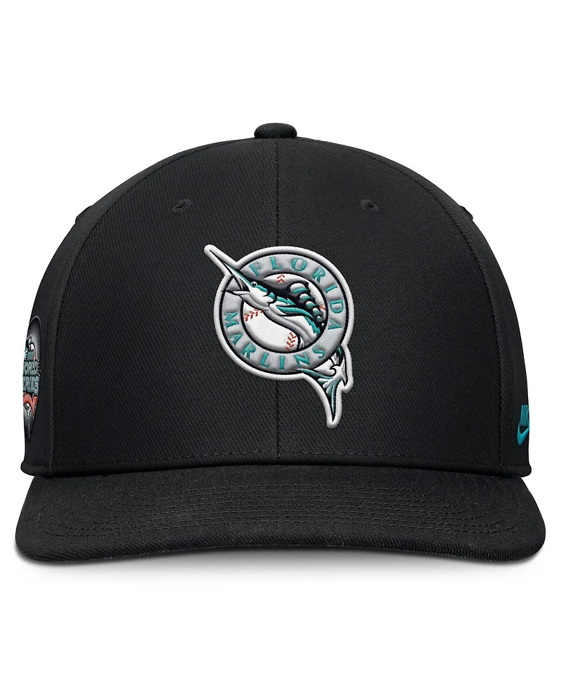 Nike Men's Black Florida Marlins Pro Performance Snapback Hat